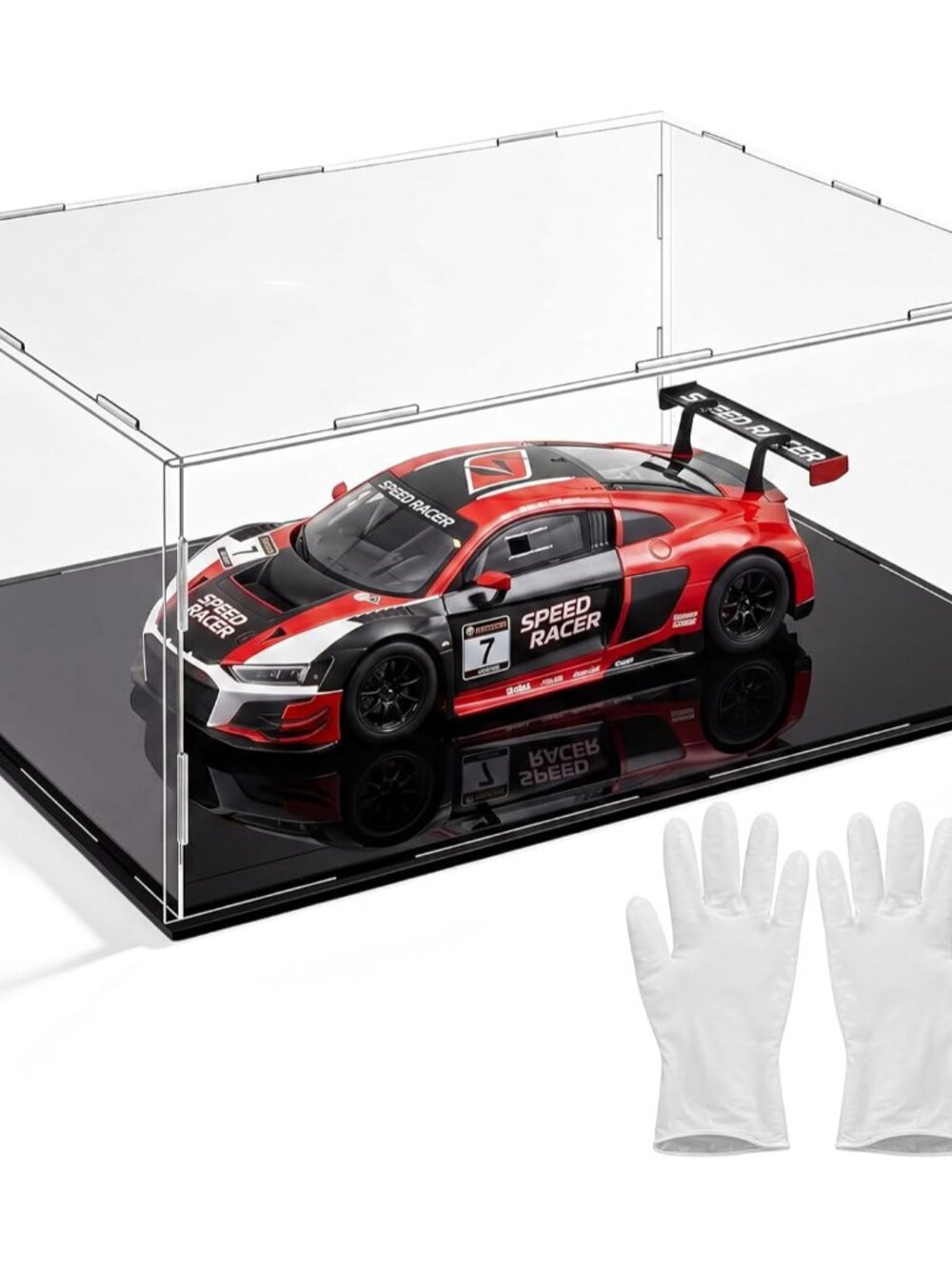 1 Pack Clear Self-Assembly Acrylic Display Case Transparent Dust Proof Protectio